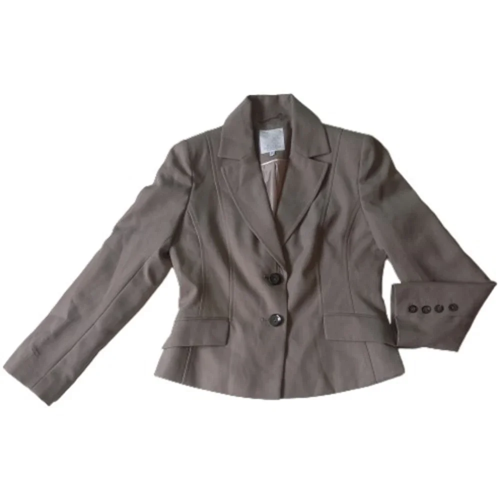 Size 12 Petite Collection Grey Smart Blazer Suit Jacket - Picture 1 of 9